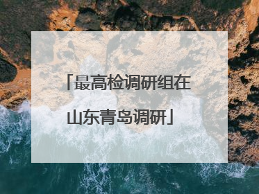 最高检调研组在山东青岛调研