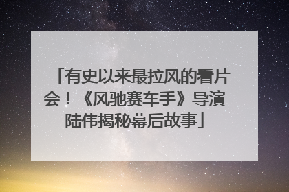 有史以来最拉风的看片会！《风驰赛车手》导演陆伟揭秘幕后故事