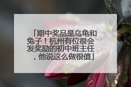 期中奖品是乌龟和兔子！杭州有位很会发奖励的初中班主任，他说这么做很值