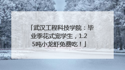 武汉工程科技学院：毕业季花式宠学生，1.25吨小龙虾免费吃！