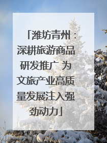 潍坊青州：深耕旅游商品研发推广 为文旅产业高质量发展注入强劲动力