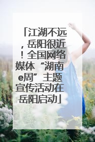 江湖不远，岳阳很近！全国网络媒体“湖南e周”主题宣传活动在岳阳启动