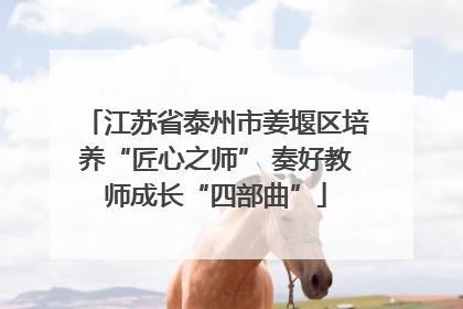 江苏省泰州市姜堰区培养“匠心之师” 奏好教师成长“四部曲”