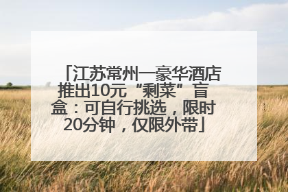 江苏常州一豪华酒店推出10元“剩菜”盲盒：可自行挑选，限时20分钟，仅限外带