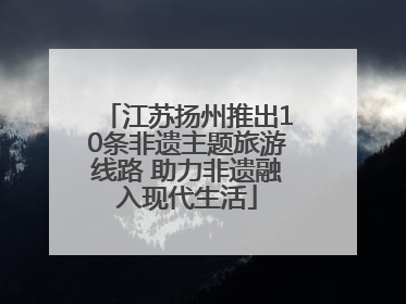 江苏扬州推出10条非遗主题旅游线路 助力非遗融入现代生活