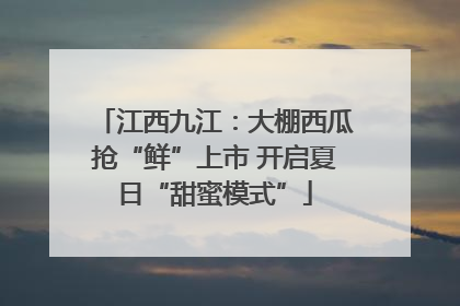江西九江：大棚西瓜抢“鲜”上市 开启夏日“甜蜜模式”