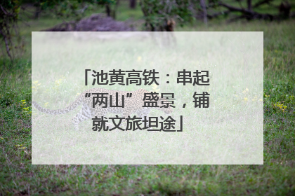 池黄高铁：串起“两山”盛景，铺就文旅坦途