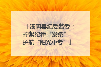 汤阴县纪委监委：拧紧纪律“发条” 护航“阳光中考”
