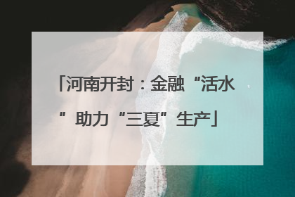河南开封：金融“活水”助力“三夏”生产
