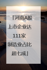 河南A股上市企业达111家 制造业占比超七成