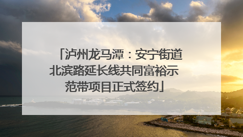 泸州龙马潭：安宁街道北滨路延长线共同富裕示范带项目正式签约