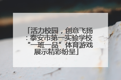 活力校园，创意飞扬：泰安市第一实验学校“一班一品”体育游戏展示精彩纷呈