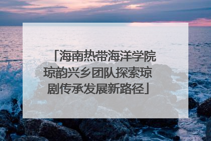 海南热带海洋学院琼韵兴乡团队探索琼剧传承发展新路径