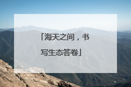 海天之间，书写生态答卷