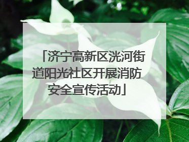 济宁高新区洸河街道阳光社区开展消防安全宣传活动
