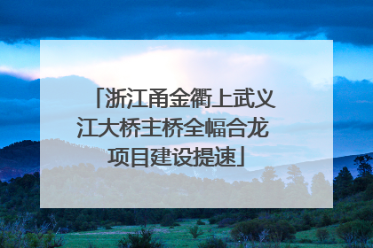 浙江甬金衢上武义江大桥主桥全幅合龙 项目建设提速
