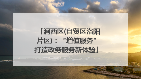 涧西区(自贸区洛阳片区)：“增值服务”打造政务服务新体验