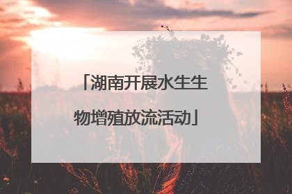 湖南开展水生生物增殖放流活动
