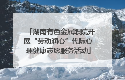 湖南有色金属职院开展“劳动润心”代际心理健康志愿服务活动