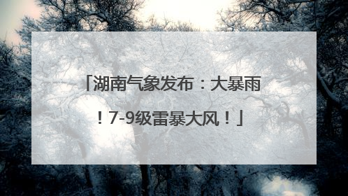 湖南气象发布：大暴雨！7-9级雷暴大风！
