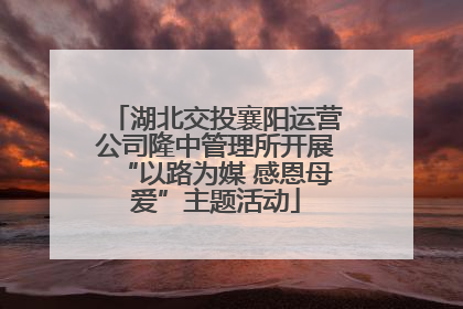湖北交投襄阳运营公司隆中管理所开展“以路为媒 感恩母爱”主题活动