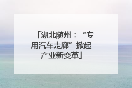 湖北随州：“专用汽车走廊”掀起产业新变革