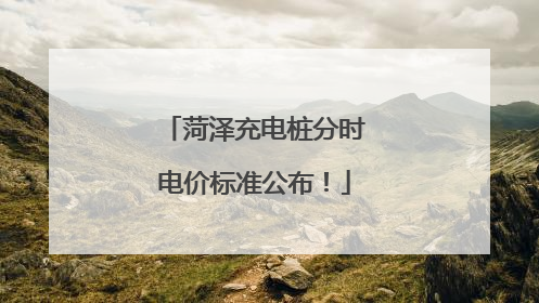 菏泽充电桩分时电价标准公布！