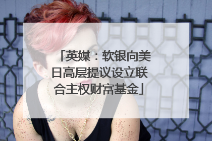 英媒：软银向美日高层提议设立联合主权财富基金