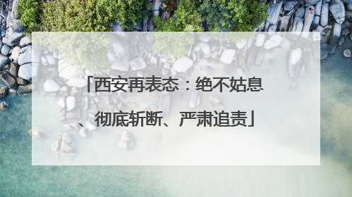 西安再表态：绝不姑息、彻底斩断、严肃追责