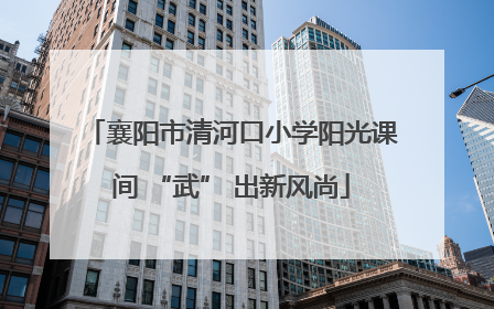 襄阳市清河口小学阳光课间 “武” 出新风尚