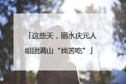 这些天，丽水庆元人组团满山“找苦吃”