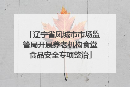 辽宁省凤城市市场监管局开展养老机构食堂食品安全专项整治