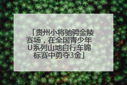 贵州小将驰骋金陵赛场，在全国青少年U系列山地自行车锦标赛中勇夺3金