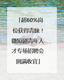 超60%岗位获得青睐！微短剧青年人才专场招聘会圆满收官