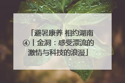 避暑康养 相约湖南④丨金洞：感受漂流的激情与科技的浪漫