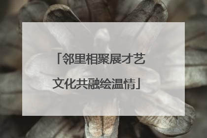 邻里相聚展才艺 文化共融绘温情