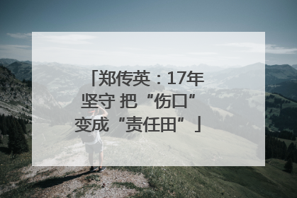 郑传英：17年坚守 把“伤口”变成“责任田”