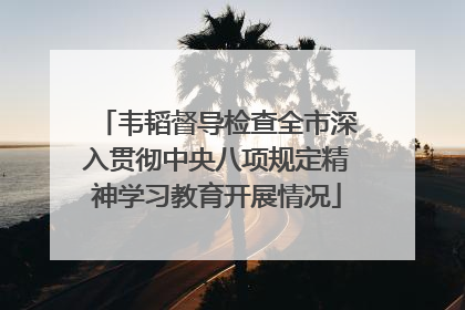 韦韬督导检查全市深入贯彻中央八项规定精神学习教育开展情况