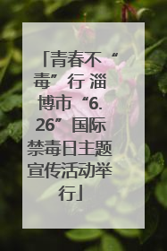 青春不“毒”行 淄博市“6.26”国际禁毒日主题宣传活动举行