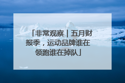 非常观察｜五月财报季，运动品牌谁在领跑谁在掉队