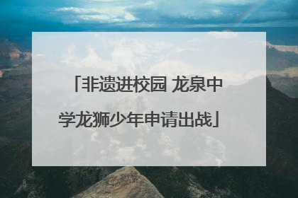 非遗进校园 龙泉中学龙狮少年申请出战