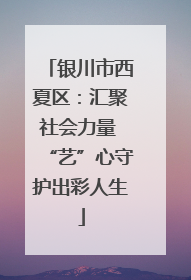 银川市西夏区：汇聚社会力量 “艺”心守护出彩人生
