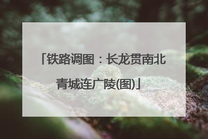 铁路调图：长龙贯南北 青城连广陵(图)