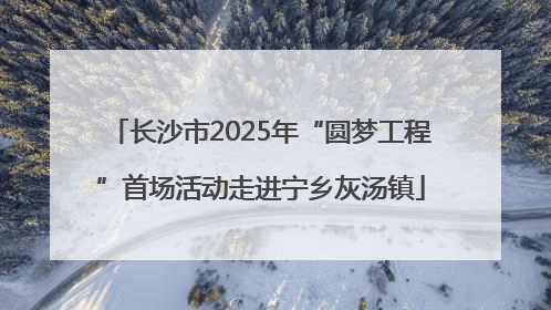 长沙市2025年“圆梦工程”首场活动走进宁乡灰汤镇