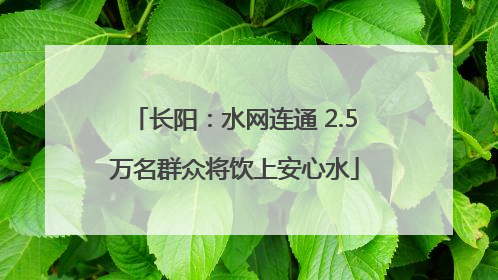 长阳：水网连通 2.5万名群众将饮上安心水