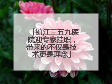 镇江三五九医院迎专家挂职，带来的不仅是技术更是理念