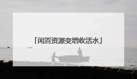 闲置资源变增收活水