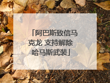 阿巴斯致信马克龙 支持解除哈马斯武装