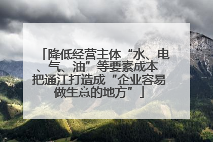 降低经营主体“水、电、气、油”等要素成本 把通江打造成“企业容易做生意的地方”