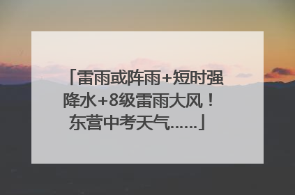 雷雨或阵雨+短时强降水+8级雷雨大风！东营中考天气……